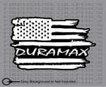 Duramax Chevy Chevrolet Silverado American flag diesel sticker decal