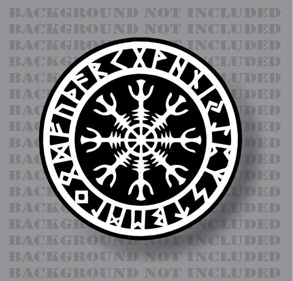 Seal Odin Thor viking Norse helm of awe rune protection sticker decal