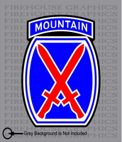 10th Mountain Division Army American Flag sticker decal