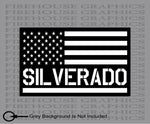 Chevy Silverado Duramax Truck American flag diesel sticker decal