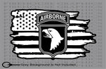 101st Airborne Division Army American Flag Veteran weathered vinyl sticker decal