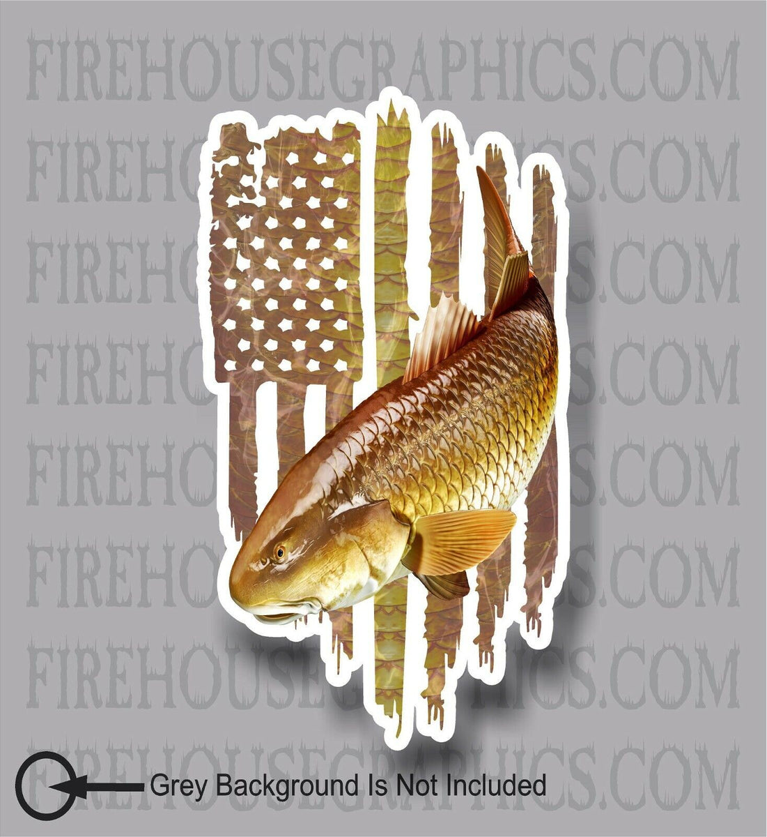American flag Redfish Spot Tail Bass Red Drum fish fishing sticker dec –  Firehouse Graphics