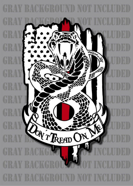 Thin Red Line Don't Tread On Me Gadsden Firefighter Fire American Flag Decal
