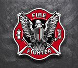 Eagle Firefighter Thin Red Line Maltese Cross decal sticker
