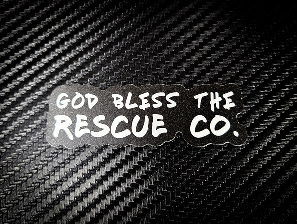 Buy 3 save 33% (mix and match) God bless the rescue co (two decals 3")  Sticker