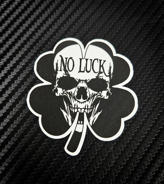 Buy 3 save 33% (mix and match) No Luck All Skill Four Leaf Clover  (two decals 2.5")  Sticker