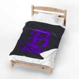 Purple Firefighter B-Shift Helmet Shield Velveteen Plush Blanket — Firefighter Throw