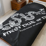 "First Due or Die' Velveteen Plush Blanket — Firefighter Throw