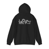 First Due or Die Jobtown Hoodie — Patriotic Firehouse Firefighter Sweatshirt