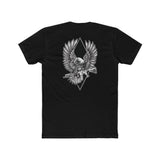 Bald Eagle & Rifle Tactical Graphic Tee — Military Tribute Black Cotton T-Shirt