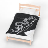 "First Due or Die' Velveteen Plush Blanket — Firefighter Throw