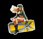 Buy 3 save 33% (mix and match) Marine Citrus Ripit Blonde Hair pinup style (two decals 2.5")  Sticker