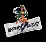 Buy 3 save 33% (mix and match) Marine Upper Decky Brunette pinup style (two decals 2.5")  Sticker