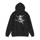 Winged Cherub Crest hoodie | Vintage Angel Illustration, Gothic Monogram