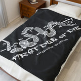 "First Due or Die' Velveteen Plush Blanket — Firefighter Throw