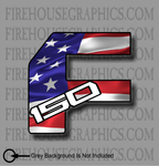 Ford F-150 F150 Truck American flag Window sticker decal