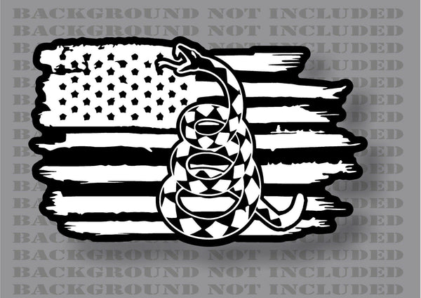 Gadsden flag don't tread on me Rattlesnake American flag vinyl sticker decal