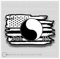29th Infantry Division The Blue and Gray US Army American Flag Decal Sticker