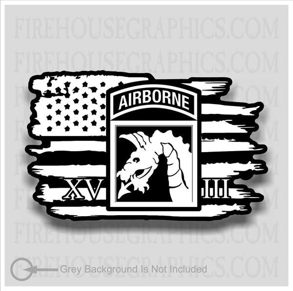 18th Airborne Corps Sky Dragons US Army American Flag Veteran Sticker Decal