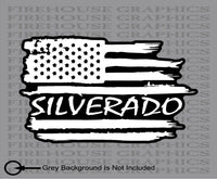Silverado Chevy Chevrolet American flag Duramax diesel sticker decal