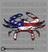 American Flag Blue Crab Decal