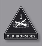 1st Armored Division Ironsides Army Veteran Military American Flag sticker decal