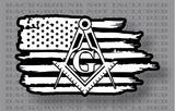Stonemason Mason Masonic Freemason American flag sticker Decal
