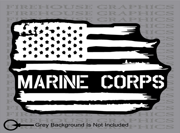 US USMC Marine Corps veteran American flag diesel sticker