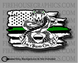 Thin Green Line Don't Tread On Me Gadsden Military Veteran American Flag Decal