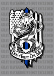 Police Thin Blue Line Don't Tread On Me Gadsden Rattlesnake American Flag Law