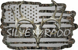 American Flag Silverado Chevy Duramax  Whitetail Buck Skull Hunting Deer Decal