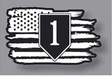 US Army 1st Infantry Division Red One American flag sticker decal