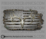American Flag Camouflage Whitetail Buck Skull Hunting Deer Decal