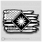 40th Infantry Division Sunburst US Army American Flag Veteran Sticker Decal