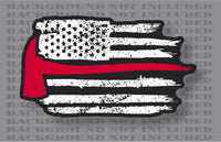 American Flag Thin Red line Firefighter Halligan Axe Decal Sticker