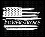 Ford F-250 F-350 Powerstroke Superduty Truck American flag diesel sticker decal