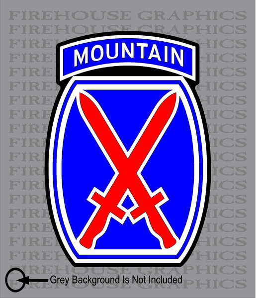 10th Mountain Division Army American Flag sticker decal