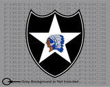 2nd Infantry Division US Army Indianhead Veteran American Flag sticker decal