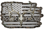 American Flag Powerstroke Ford F250 F350 Whitetail Buck Skull Hunting Deer Decal