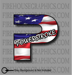 Ford Powerstroke Superduty Turbo Diesel P American flag Window sticker decal