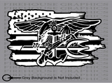 US Navy Seal Frogmen Special Forces American flag sticker decal