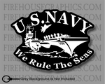US Navy Aircraft Carrier We Rule The Seas USN Battleship decal sticker