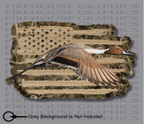 American Flag Drake Pintail Duck Hunting Water Fowl Decal