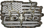 American Flag Ford Truck F150 F250 F350  Whitetail Buck Skull Hunting Deer Decal