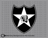2nd Infantry Division US Army Indianhead American Flag Veteran sticker decal