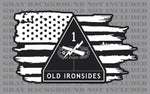 1st Armored Division Ironsides Army American Flag sticker decal