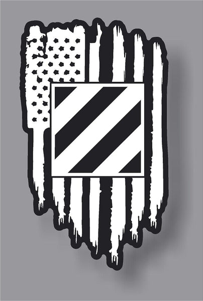 3rd Infantry Division Army Marne American Flag Veteran sticker decal