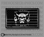 No Quarter No Mercy 1776 Black American Flag Vinyl Sticker Decal