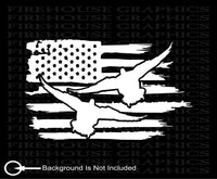 Duck Drake Hunting Decoy Teal Mallard Decoy American flag vinyl sticker decal