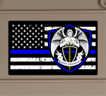 Saint Michael Thin Blue Line Flag Decal beati pacifici Police Officer Sticker